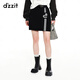 Dzzit Frühlings- und Sommer Neuer Retro Sportkontrast Design Wollpullover Rock Kurzrock Frauen 3H1E7031A Schwarz XS