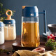 Bear Oil Bottle Automatic Opening and Closing Kitchen Household Glass Vinegar Bottle 600ml Seasoning Jar Soy Sauce Bottle Leak-proof and Oil-free CX-W0037 Dark Blue