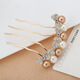 Qianbaolai Korean hair accessories rhinestone imitation pearl bow hair comb hair accessories popular women's four-tooth hair comb white