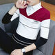 Sweat-shirt à revers Gtyuwvg avec velours / pas de velours à ressort et à col à col à manches longues à manches longues à manches à manches longues à manches à manches longues Fake Two-onal Base Shirt Plus Velvet 6627 Blue M recommandé 90-110jin [Jin est égal à 0,5 kg]