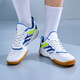 Walter table tennis shoes summer single mesh breathable men's low-top shock-absorbing running shoes non-slip wear-resistant badminton competition sports shoes white blue 988AT 35