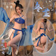 Feimu Sexy Pyjamas Suit Ancient Style Hanfu Sective Cheongsam Uniforme Hot Passion Midnight Charm Couple de rôle 6627 Blue Sound Princess Floating Set Set One Size (80-125 Jin [Jin est égal à 0,5 kg]))