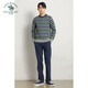 St. Paul men's sweater autumn and winter business casual round neck pullover striped sweater fit pure wool sweater flower gray Y5 48/M/165