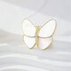 Zhuomai Butterfly Brooch, Exquisite and Temperamental Corsage Pin Accessory Butterfly Brooch, Elegant and High-Level Buckle for Autumn and Winter Butterfly Brooch - Gold and White