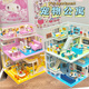 
Zhegao Family Qifu Building Blocks Duplex Villa Building Blocks Assembled Compatible with Lego House Girls Toys Girls Cabin Playing House Street View Puzzle Wangwang Apartment Villa + Lighting [1048 Grains]