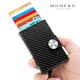 modern摩登MODERN钛金属卡盒屏蔽RFID防盗刷超薄卡包钱包钱夹时尚卡套 黑色