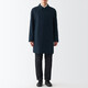 无印良品 MUJI 男式 羊毛混 短外套 毛呢大衣 男士男款外套 ADF02C2A 深藏青色 L (175/100A)