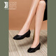 Zapatos de trabajo de Lu Shinan para la suela suave de las mujeres cómodas zapatillas de trabajo a largo plazo de KFC a largo plazo para mujeres sin fatiga, zapatos de cuña de cuero para mujeres negros 181-691Q 38