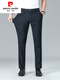 Pierre cardin (pierre cardin) Pierre cardin casual pants for men spring and autumn straight iron-free anti-wrinkle suit pants middle-aged dad stretch trousers men 686 thick black 35 (2 feet 8)