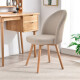 Block tribe solid wood dining chair simple backrest home chair Nordic desk stool ins internet celebrity makeup chair champagne color