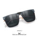 Helen Keller polarisierte Sonnenbrille Korean Square Frame Sonnenbrille Clips für Männer und Frauen modische leichte Myopia -Brille Hängende Tablette HP828 Dark Grey Black Film Fahren