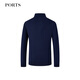 PORTS autumn and winter men's POLO collar long-sleeved pullover MM9K069NZF062 NAVY 2XL