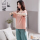 
Youtingfei pajamas for women in summer pure cotton thin short-sleeved trousers round neck pullover ladies pajamas for outdoor home clothing set YD7371 L