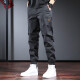 Zehn Kranbindungen arbeiten Hosen Männer lose trendige Frühlings- und Sommer-Freizeithosen Männer elastischer großer Hose Hose Hosen Herrenbeine Bindungen Schwarz dünn (Sommerdünn) 4xl (210-230jin [Jin gleich 0,5 kg])
