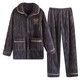 Langsha Pajamas Coral Velvet Men's Coral Velvet Automne et hiver Plus Velvet Les vêtements de revers épaissis en velours peuvent être portés à l'extérieur pour un ensemble simple de deux pièces [épaissi] Broidered Bear 2xl [145-175jin [Jin est égal à 0,5 kg]]]
