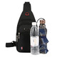 Escultura de pastizales [Actividad] Bolsa de cuerpo cruzado para hombres Bolso de hombro Bolso de hombro para hombres Bolso de pecho Bag Cycling Bag Flat Bag 9905-Refundida Edición Premium doble