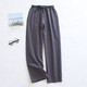 Langsha pyjamas Coton masculin Pure Plaid japonais en liberté de grande taille lavage de coton pantalon à domicile décontracté bleu clair l