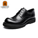LAORENTOU leather shoes men's shoes business casual large leather shoes high-end brogue brand formal shoes LA11366 black 40