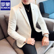 
ROMON high-end anti-wrinkle suit men's spring and autumn thick suede jacket small suit business casual suit British 9928 gray XL: suitable for 139Jin [Jin equals 0.5 kg]