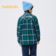 Balabala children's long-sleeved plaid shirt autumn and winter new style inner style college trendy boys and older children green and blue tone-00448 120cm