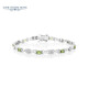 GEM STONE KING 4 carat green peridot bracelet for women 925 silver colored gemstone bracelet as a Women's Day gift for wife 925 silver plated platinum