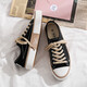 
Tehaochuan 2025 summer breathable new men's board shoes Korean version versatile student canvas shoes men's casual Harajuku niche trendy shoes S223 men's black 40