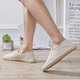 Gebote linen shoes men fisherman shoes men summer breathable old Beijing canvas shoes flat sole shoes custom 188 beige 42