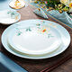 Guoyue Bone porcelain tableware set for home use new Chinese-style bowl and dish set for ceramic bowl and utensils microwave glaze colored bowl and plate combination, simple brocade flower with breakfast cup, gift box set, 62-piece set