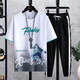 Gegusen (Gegusen) Teenager kurzärmeligte T-Shirt Boy 12-15 Jahre alte Junior- und Senior High School-Schüler Pure Cotton Clothes Big Children Handsome Sports-Anzug Trend 683 Blau (Single Short-Ärmer) 3xl (140-165jin [Jin gleich etwa 0,5 kg]))