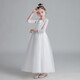 
Dev Ake children's dress girl princess skirt high-end long skirt small host piano performance evening dress big boy middle school student CW683 long white 160 (recommended 71-80 Jin [Jin equals 0.5 kg])