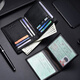 Sieben Wölfe Herren Brieftasche Echtes Leder Horizontal und vertikaler Brieftasche Kurzpuppe Reine Top-Schicht Cowide Ticket Clip Weiche Leder-Lizenz-Lizenzbeutel Zwei-in-Eins-Vertikale