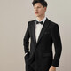 BUSYCON Tuxedo Groom Wedding Dress Men's Suit Wedding-style Black Formal Suit Three-piece Classic Black Dress Top + Pants 54 Reference weight 165 Jin Jin equals 0.5 kg -180 Jin Jin equals 0.5 kg