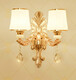 Film and television wall lamp LED European style bedroom bedside lamp living room background decorative wall lamp atmospheric KTV hotel crystal wall lamp X718 double head