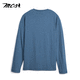 MCS comes from Marlboro American retro long-sleeved T-shirt spring new cotton slim round neck solid color Henley shirt for men light gray blue K1 56/XXXL/185