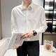 Xinghelai white shirt men's long-sleeved trendy and handsome non-iron slim casual shirt men's business plus velvet bottoming shirt white XL125-140Jin [Jin equals 0.5 kg]