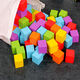 Pequeños bloques de construcción de color Matemáticas cuadradas Matemáticas Ayudas de enseñanza Cubo para niños Madera cuadrada Juguetes de jardín de infantes de jardín