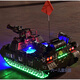 Carré Location Luminal Car Children's's Electric Tank Tot Toot Char, les grands enfants peuvent prendre un taxi à quatre roues télécommandés pour les enfants. Utilisation auto-utile [1-2 heures de durée de vie de la batterie + lumières colorées]