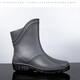 Xili rain boots men's mid-calf fashionable Korean style adult plus velvet warm kitchen shoes non-slip wear-resistant outdoor fishing car wash takeaway rain boots construction site waterproof rubber shoes overshoes winter gray surface black bottom 42 plus velvet please order one size larger