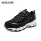 
Skechers sports casual shoes women's white shoes autumn thick sole height enhancement lightweight retro 11979 black/gold/bkgd 35