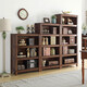 Hua Xu Mei Bang Bücherregal Regal Einfache amerikanische Massivholz Bücherregal Kombination Europäische Büro bodenhilfe eines Bücherregals Wohnzimmerschrank 80 cm*38 Dicke Bücherregal [Walnussfarbe] Höhe 1479mm Vierschicht