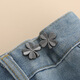 Jeans waist-tightening magic tool pants big change to smaller waistband buttons waist pins adjustable buttons seam-free buckles silver - 1 pair (OPP bag)