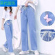 Ran yilan Summer Girls Pantals Girls Étudiants d'été Sumy High School Junior High School Étudiants pour femmes Vêtements larges Lignes coréens Junior High School Students Lignes larges 9856 Bleu clair de haute qualité xl 96-105Jin [Jin est égal à 0,5 kg]