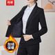 Jian Ting velvet suit women's winter 2025 new warm and thickened temperament work clothes suit jacket professional formal wear A style velvet black single suit L