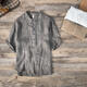 Good Bull (Haobuyi) Sommer Dünnes Leinen kurzärmeliges Freizeit-T-Shirt für Herren-Stand-up-Kragenpullover Nationaler Trend Largegroße Presse, gefärbtes großes Stand-up-Kragen Khaki XL