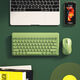 BOW wireless keyboard and mouse set silent desktop office game mini portable ultra-thin keyboard and mouse retro green wireless keyboard