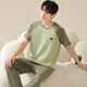 Pyjama masculin modal pour le printemps et l'été pour hommes 100% coton pure panton à manches courtes adolescents Ins Trendy costume de sport maison 09m13601 l