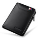 Emperador Paul Wallet Capa de cuero corta para hombres Capa de cuero Vacada Tarjeta vertical Bolsa con cremallera Licencia de conducir Licencia de conducir billetera Black