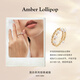 Amber Lollipop Wang Yuwen's same style pearl ring women's index finger ring tail ring anniversary birthday gift for girlfriend and wife gold (freshwater pearl + 14k gold plated)