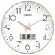 Compas wall clock radio clock 2025 living room clock fashion simple calendar office examination room school automatic timing white (LCD calendar) 14 inches 6219 radio clock (diameter 35 cm)
