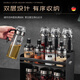 Heqing oil pot seasoning box bottle seasoning utensil set combination seasoning box salt jar with storage rack soy sauce bottle seasoning box 4-piece set-can-mount wall [3 seasoning bottles + rack]